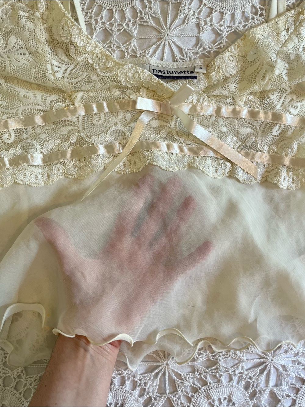 Y2k vintage babydoll sheer lace tank top - Picture 6 of 9